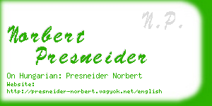 norbert presneider business card